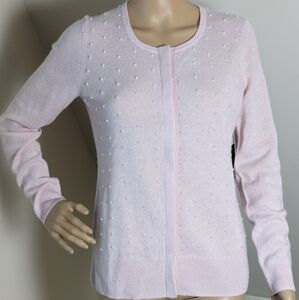Cashmere Sweater Pink with Pearl Accents